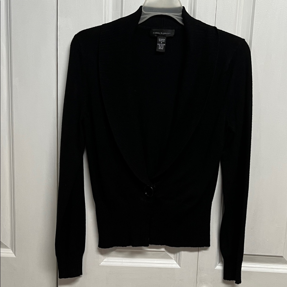 Cable & Gauge Black Shawl Collar Cardigan